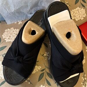 Bzees Black Wedge Sandals. 
NIB size 9.5 medium